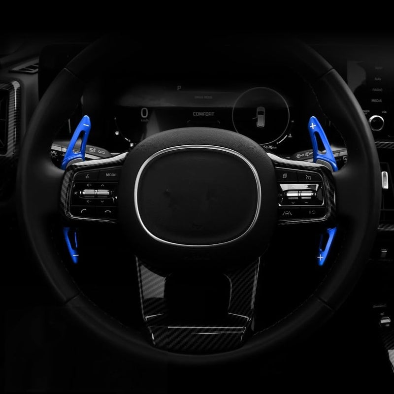 SANRILY Blue Aluminum Steering Wheel Shifter Paddle Covers - Image 3