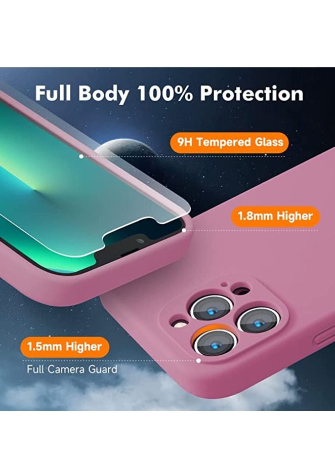 iPhone 12 Pro Max with 2 Pack Tempered Glass Screen Protector Magsafe Case Silicone Phone Case with Microfiber Lining for iPhone 12 Pro Max 6.7 inch 2022,Purple - Image 4