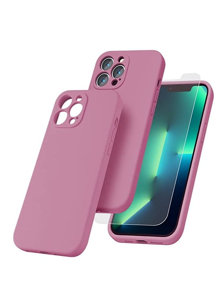 iPhone 12 Pro Max with 2 Pack Tempered Glass Screen Protector Magsafe Case Silicone Phone Case with Microfiber Lining for iPhone 12 Pro Max 6.7 inch 2022,Purple - Image 1