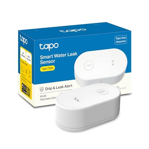 tapo كاشف تسرب المياه الذكي TP-Link Tapo، يتطلب محور Tapo، مستشعر تسرب المياه Wi-Fi مع كشف سريع للتنقيط، إنذار قابل للتعديل 90 ديسيبل، تنبيهات عبر التطبيق، متوافق مع أليكسا وجوجل هوم، T300 - Image 1