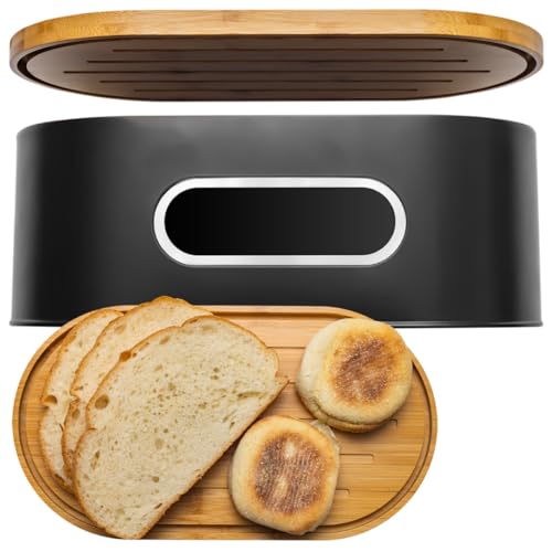 ANGORA BRANDS Bread Boxes - Wooden Bread Box - Stylish Bread Keeper - Bread Boxes for Kitchen Counter - Reliable Bread Storage Box - Modern Bread Bin - Bread Box by Knivi - Image 1