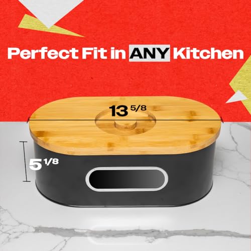 ANGORA BRANDS Bread Boxes - Wooden Bread Box - Stylish Bread Keeper - Bread Boxes for Kitchen Counter - Reliable Bread Storage Box - Modern Bread Bin - Bread Box by Knivi - Image 3