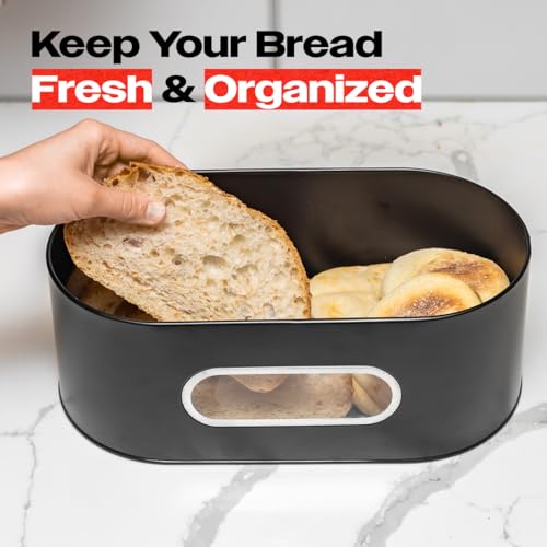 ANGORA BRANDS Bread Boxes - Wooden Bread Box - Stylish Bread Keeper - Bread Boxes for Kitchen Counter - Reliable Bread Storage Box - Modern Bread Bin - Bread Box by Knivi - Image 2