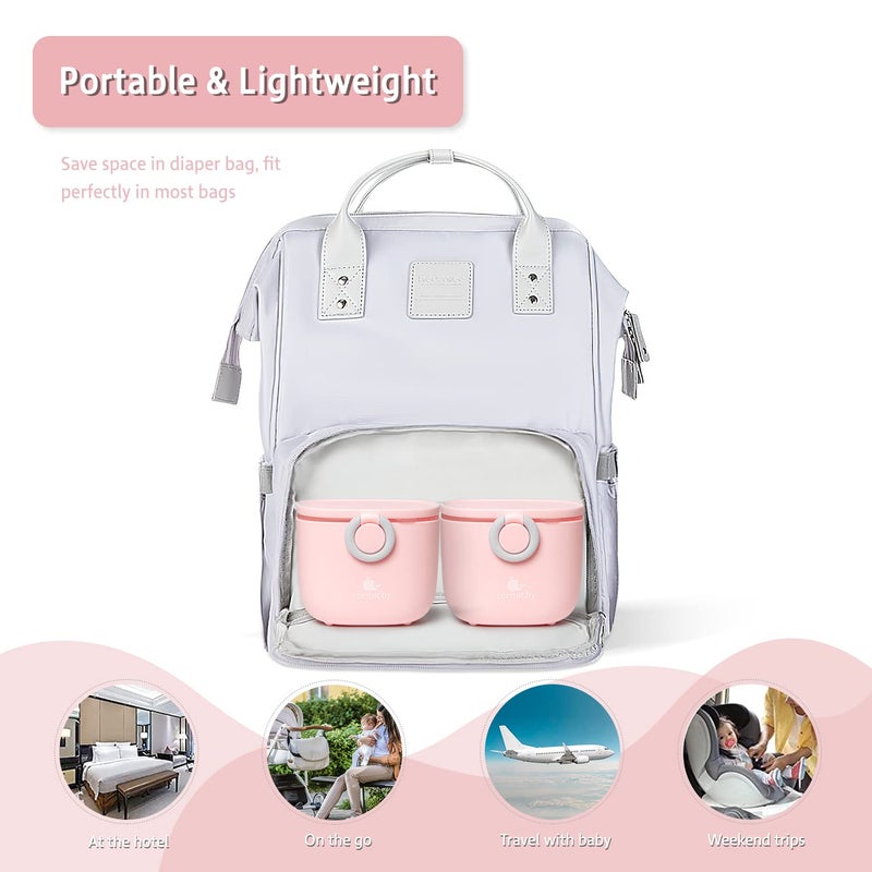 Termichy Baby Formula Dispenser, Portable Milk Powder Dispenser Container with Carry Handle and Scoop for Travel Outdoor Activities with Baby Infant, 8.8OZ, 0.55LB, 250g (Pink-2pack) - Image 5