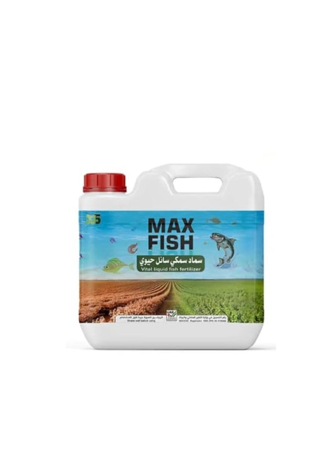 Max Max Fish Based Liquid Organic Fertilizer 5Ltr Best Choice Of Organic Growers for Outdoor & Indoor Plants is a High Quality Organic Solution Specially Formulated for Enhancing Plant Growth and Soil Health.  - Image 1