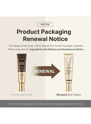 Deep Lifting Peptide Eye Cream (30ml) for Dark Circles & Puffiness, 20,000ppm Peptide Complex Anti Aging Eye Moisturizer for Fine Lines & Wrinkles, Hydrating Firming Cream for Dry Sensitive Skin, Dermatologist Tested - view 2