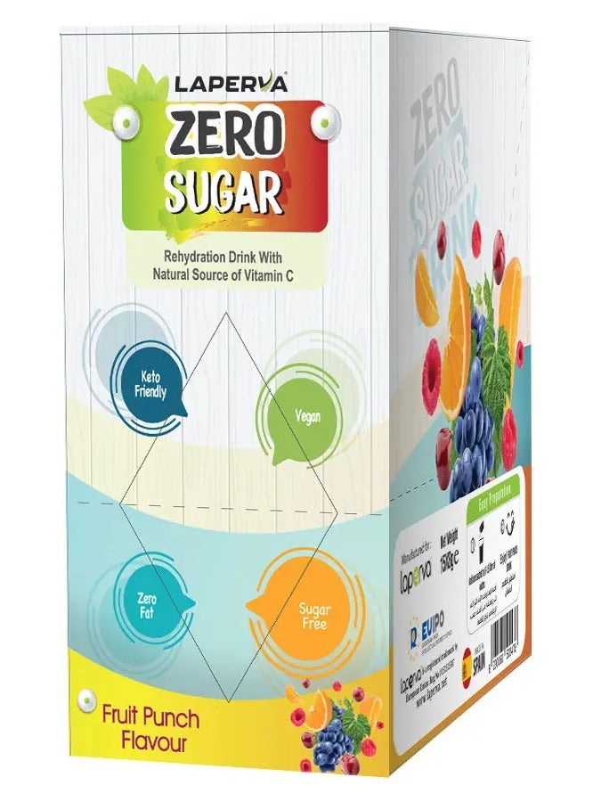 Rehydration Drink with Natural Source of Vitamin C-Zero Sugar Drink, Fruit Punch Flavor - Low Calorie, Vitamin C & Sodium, Sugar-Free - Hydration Drink for Active Lifestyle-15 Sachets