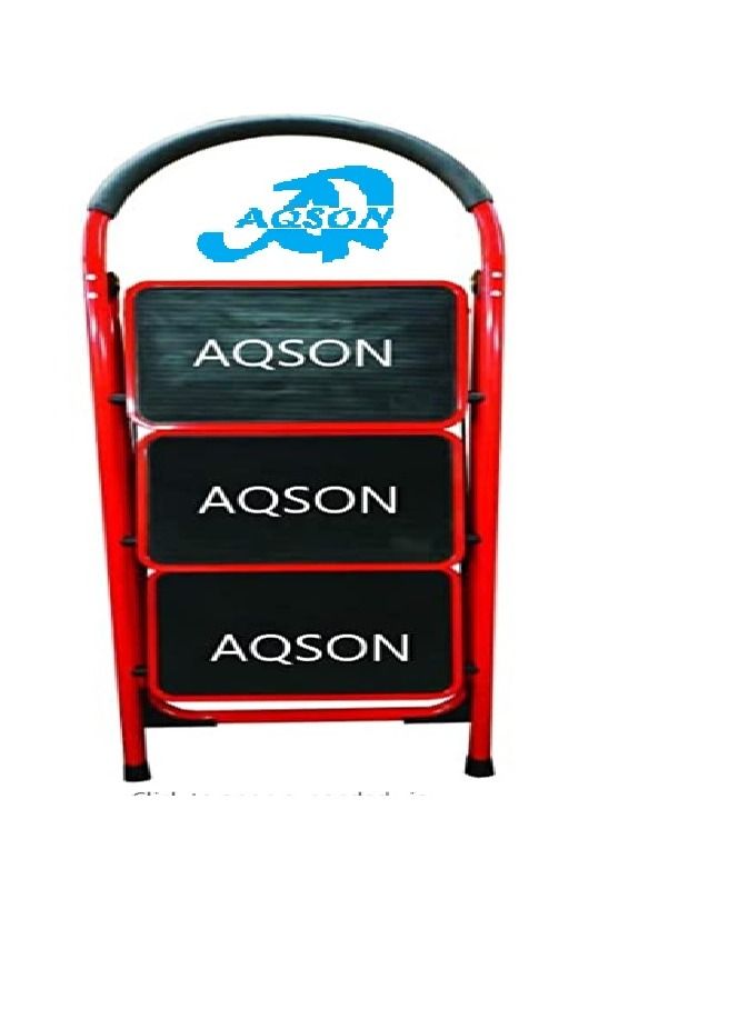 AQSON 3 Steps Folding Steel Ladder - Image 2