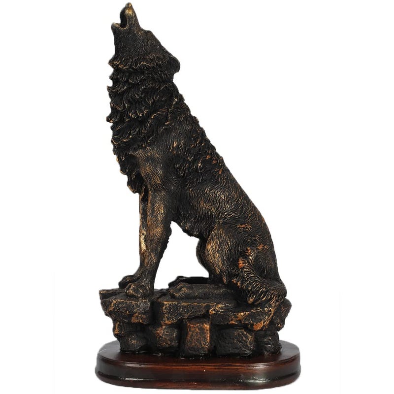 HW Wolf Statue 105H Office Desk Decoration Nordic Style Home and Study Decoration Collectible Figurines Best Gift for The Man