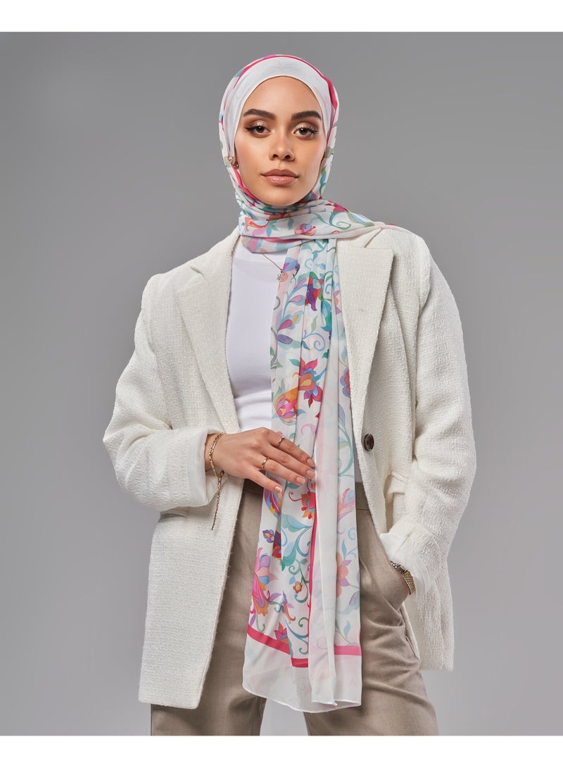 Lavezzi Printed Soft Chiffon Crepe Hijab Scarf for Women – Lightweight Long Muslim Headscarf (13) - Image 1