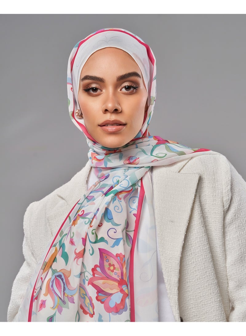 Lavezzi Printed Soft Chiffon Crepe Hijab Scarf for Women – Lightweight Long Muslim Headscarf (13) - Image 3