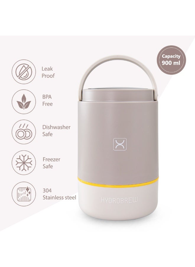 Hydrobrew Triple Decker Stainless Steel Lunch Box w/ Spoon-Desert Sand - Image 4