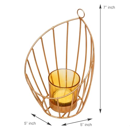 Webelkart Gold Plated Colour tealight Candle Holder with Flower Vine- Diwali Candle Holder- Diwali Decorations Items for Home Decor (Designs-2) - Image 2