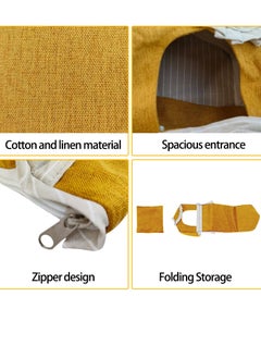 SYOSI Bird Nest House for Cozy Cotton, Parrot Hanging Hammock Bed, Winter Warm Bird Nest - Breathable Tent Hideaway Snuggle Hut for Lovebird Cockatiels Budgies Cockatoo Conure Hamster Yellow  - Image 3