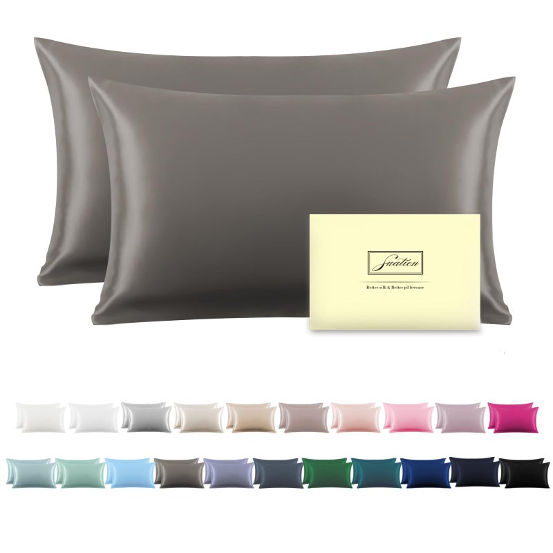 Silk Pillowcase for Hair and SkinSoftBreathable and Sliky 100 Queen Silk Pillow Case Set of 2Both Sides Natural Mulberry Silk Pillowcases with Hidden ZipperQueen Size 20X 302pcs