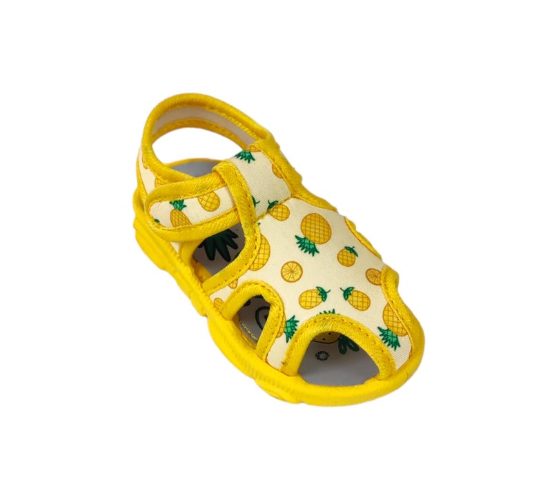 Coolz Kids Chu-Chu Sound Musical Sandals Coco-2 for Baby Boys and Girls Age 1-2 Years (Yellow, 15 Months) - Image 1