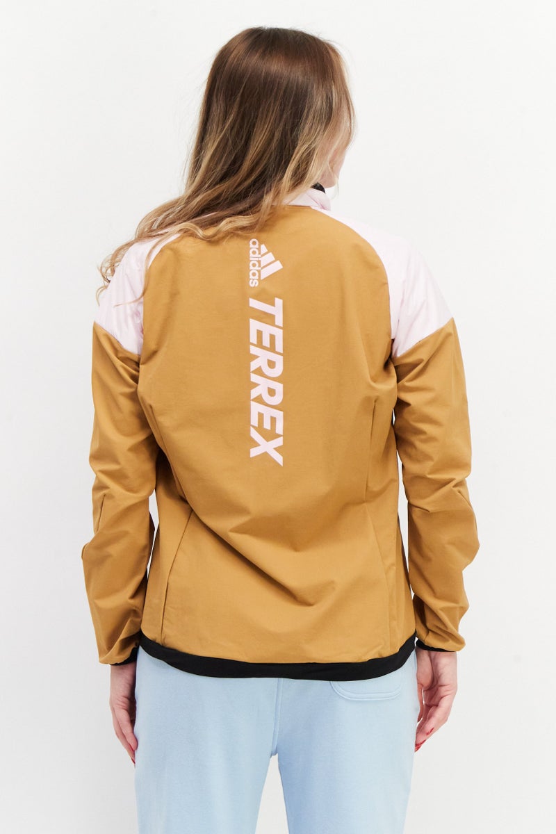 Adidas Women Sportwear Fit Brand Logo Long Sleeve Training  Jacket, Pink - Image 3