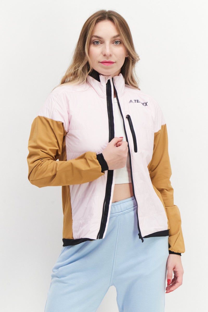 Adidas Women Sportwear Fit Brand Logo Long Sleeve Training  Jacket, Pink - Image 1