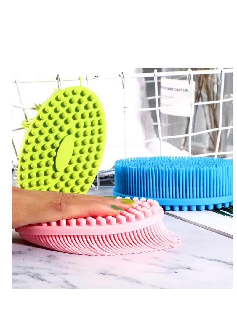 Excellence - Excellence 3 Pack Silicone Loofah Body Scrubber Soft Silicone Loofahs Bath Brush Easy To Clean for Shower Massaging Spa Gym Travel Outdoor Gift for Baby Wife Mens Friend Family - Image 1