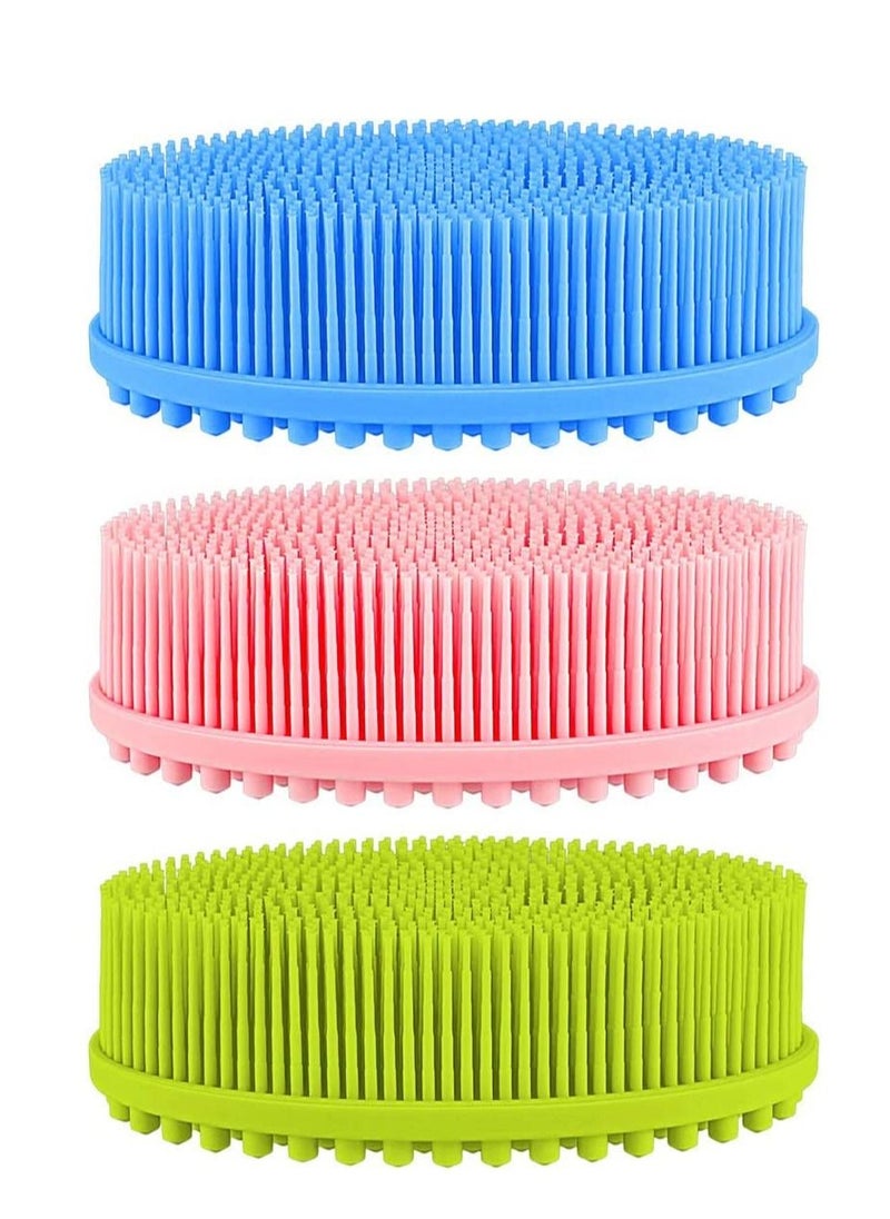 Excellence - Excellence 3 Pack Silicone Loofah Body Scrubber Soft Silicone Loofahs Bath Brush Easy To Clean for Shower Massaging Spa Gym Travel Outdoor Gift for Baby Wife Mens Friend Family - Image 1