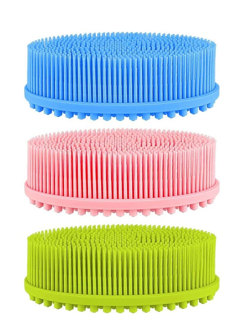 Excellence - Excellence 3 Pack Silicone Loofah Body Scrubber Soft Silicone Loofahs Bath Brush Easy To Clean for Shower Massaging Spa Gym Travel Outdoor Gift for Baby Wife Mens Friend Family - Image 1