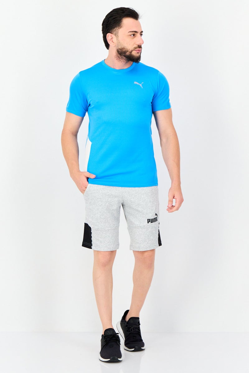PUMA تي شيرت رياضي للرجال بأكمام قصيرة بشعار العلامة التجارية، تركواز - Image 4
