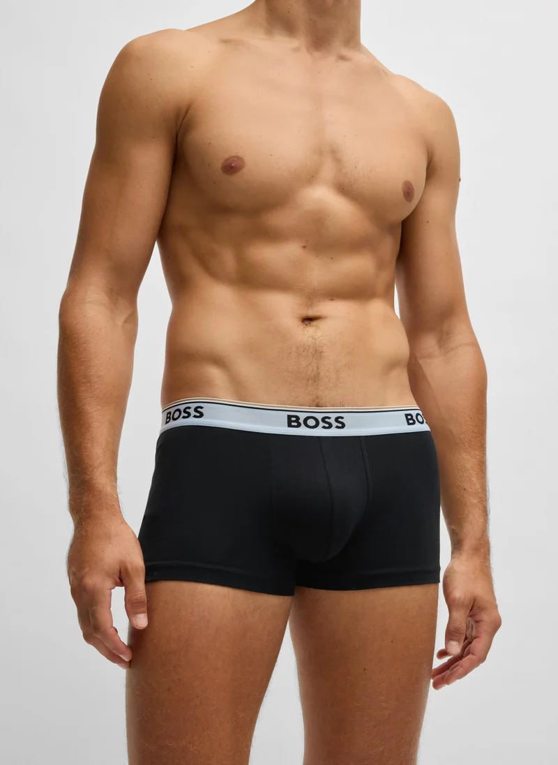 بوس Three-pack of stretch-cotton trunks with logo waistbands