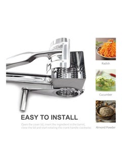 Loquat Stainless Steel Manual Rotary Cheese Grater And Shredding Grinder For Restaurant Kitchen Gadget Silver 20*9*12cm  - Image 2