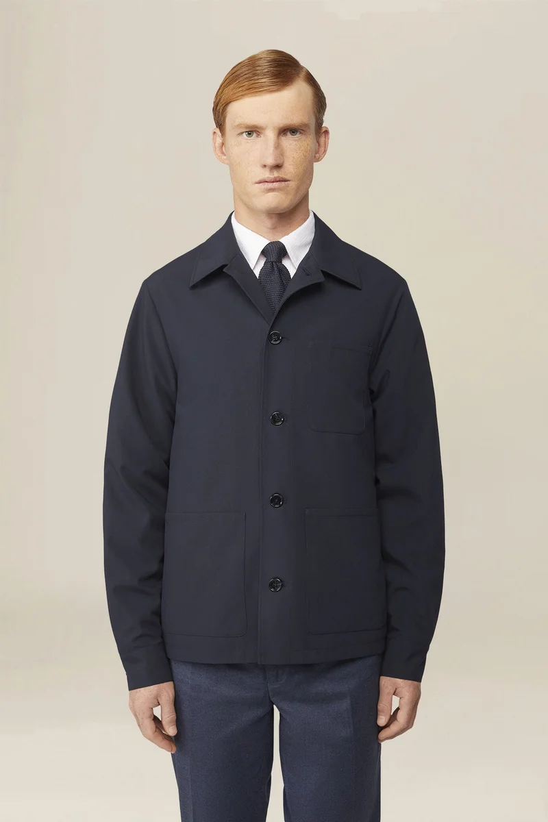 Doppelganger Men's unlined regular fit shirt jacket - DK Blue