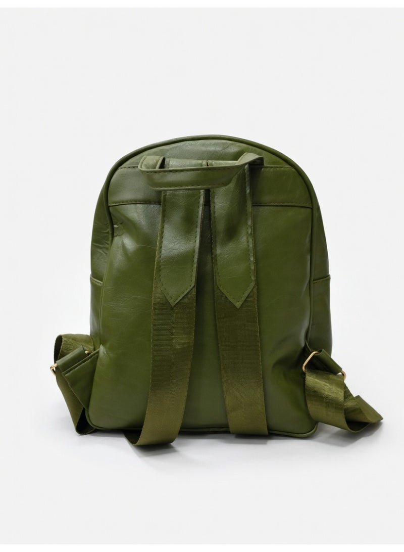 Elegant Quilted Bow Backpack – Premium Fashion Mini Backpack for Women-Olive Green - Image 2