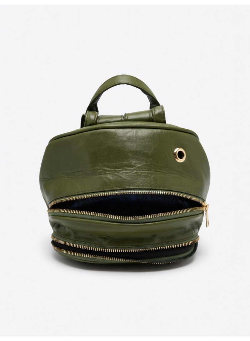 Elegant Quilted Bow Backpack – Premium Fashion Mini Backpack for Women-Olive Green - Image 3