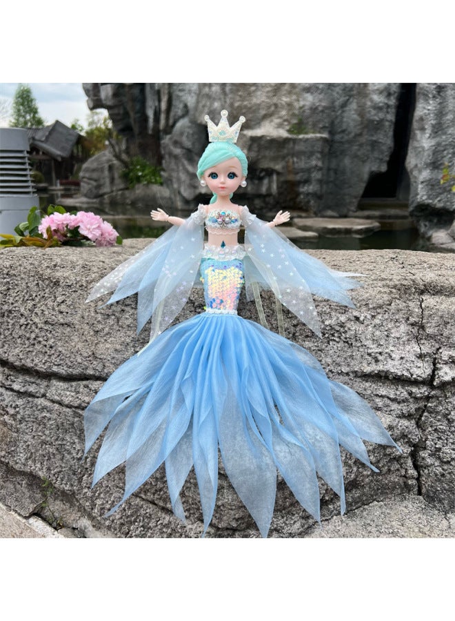 Dragon Princess Mermaid Doll Girl Toy Children's Birthday Gift Doll Doll Manufacturer Supply-Color:Xiangyun Fish Blue - Image 1