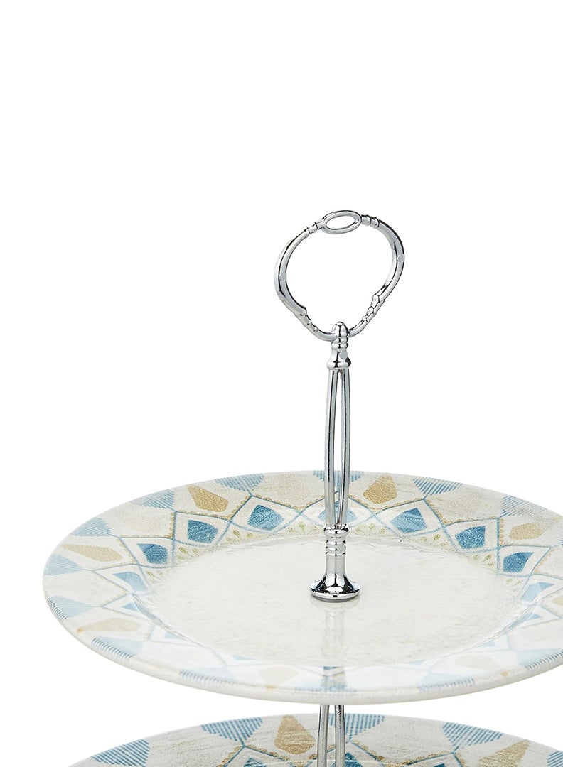 EDESSA Montessa Porcelain Ceramic 2 Tier Cake Stand 20 and 27cm - Elegant Display Stand for Stunning Cake Presentations - Image 3