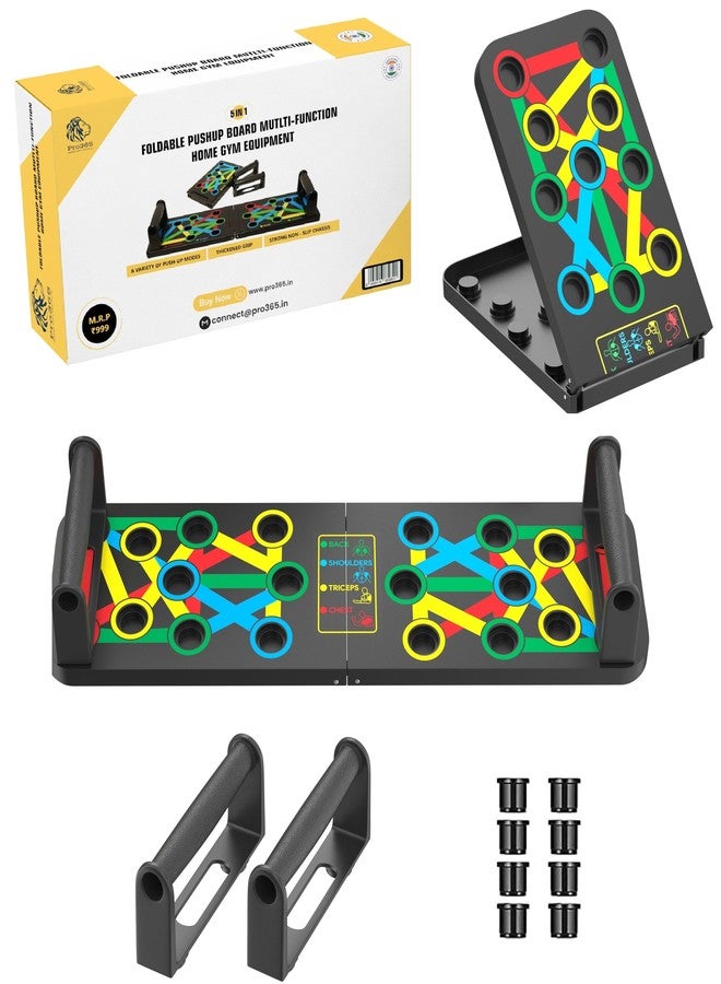PRO365 Premium Push Up Board | Multiple Angular Positions| Pushup Stand | Anti Slip Accessories Included | Pushup Bars | Home gym equipment | Pushup Board | 6 Month Brand Warranty from PRO365 | - Image 1