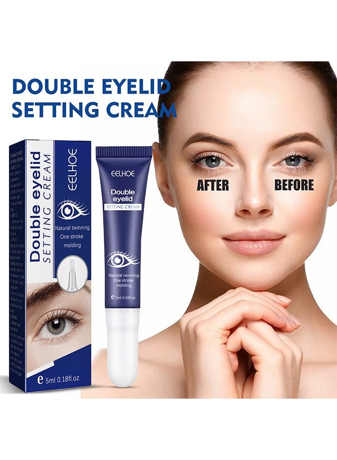 EELHOE Double Eyelid Setting Cream, Waterproof Double-fold Eyelids Cream  Long Lasting Invisible 5ml - Image 1