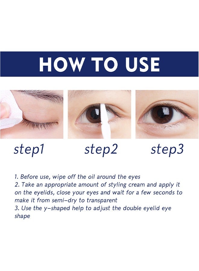 EELHOE Double Eyelid Setting Cream, Waterproof Double-fold Eyelids Cream  Long Lasting Invisible 5ml - Image 5