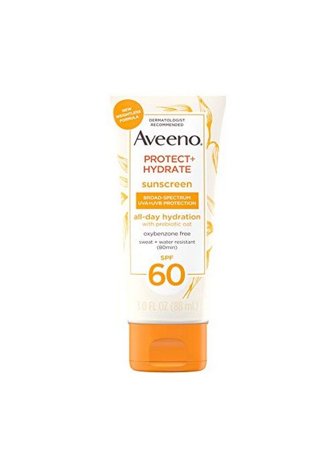 Aveeno لوسيون واقي شمس مرطب للجسم بروتيكت هايدريت مع حماية واسعة النطاق SPF 60 وبيوتيك الشوفان خفيف الوزن وإحساس منعش خالي من البارابين وخالي من الزيوت وخالي من الأوكسي بنزون 3.0 أونصات - Image 2