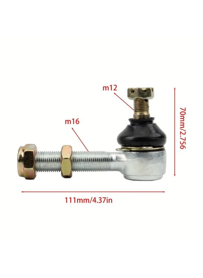 Heavy Duty Black Gold Motocross ATV Tie Rod Ball Head 12 16mm Silvery Swing Arm - Image 3
