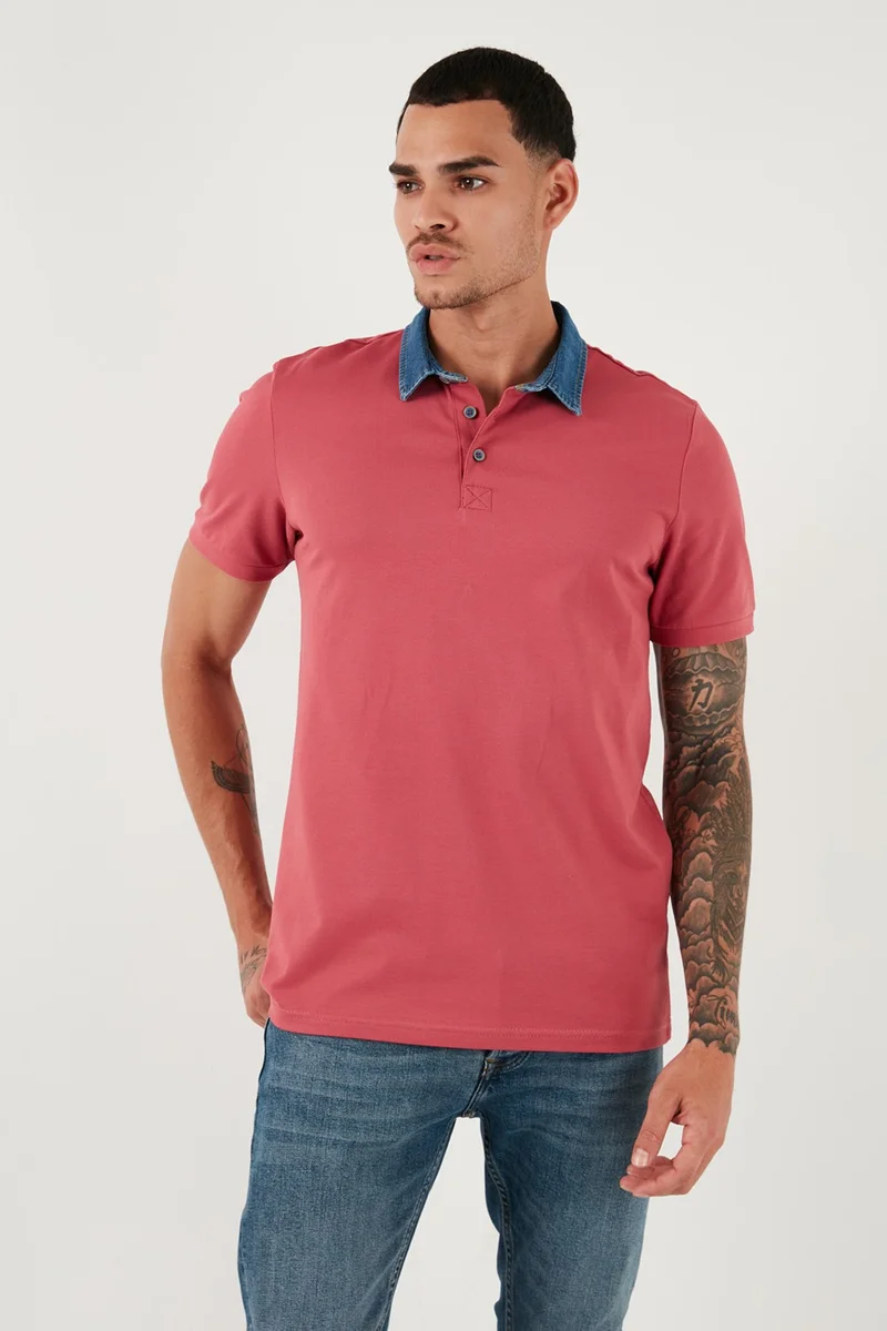 Buratti 100% Cotton Buttoned Regular Fit Polo Collar T Shirt Men's Polo Collar T Shirt 5902134