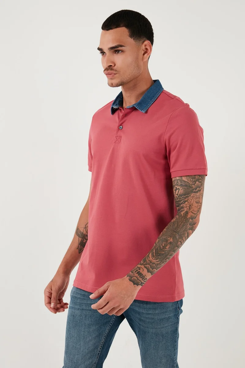 Buratti 100% Cotton Buttoned Regular Fit Polo Collar T Shirt Men's Polo Collar T Shirt 5902134