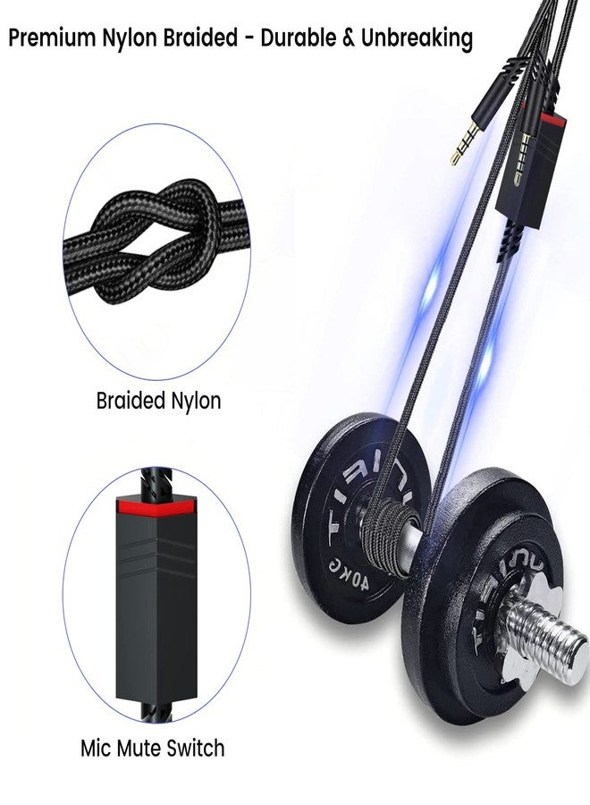 weishan كابل استبدال ويشان A40 لسماعات الألعاب أسترو A10 A40 TR، كابل صوت قابل للفصل بطول 3.5 مم (1/8") مع مفتاح كتم الميكروفون، بطول 6 أقدام - Image 5