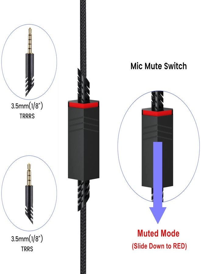 weishan كابل استبدال ويشان A40 لسماعات الألعاب أسترو A10 A40 TR، كابل صوت قابل للفصل بطول 3.5 مم (1/8") مع مفتاح كتم الميكروفون، بطول 6 أقدام - Image 4