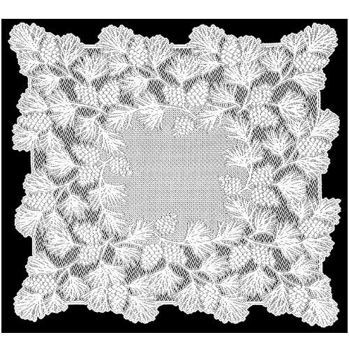 Heritage Lace Woodland 36-Inch by 36-Inch Table Topper, White - Image 2