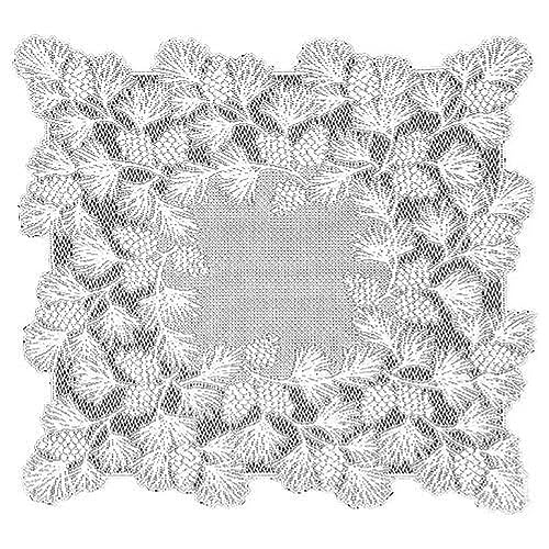 Heritage Lace Woodland 36-Inch by 36-Inch Table Topper, White - Image 4