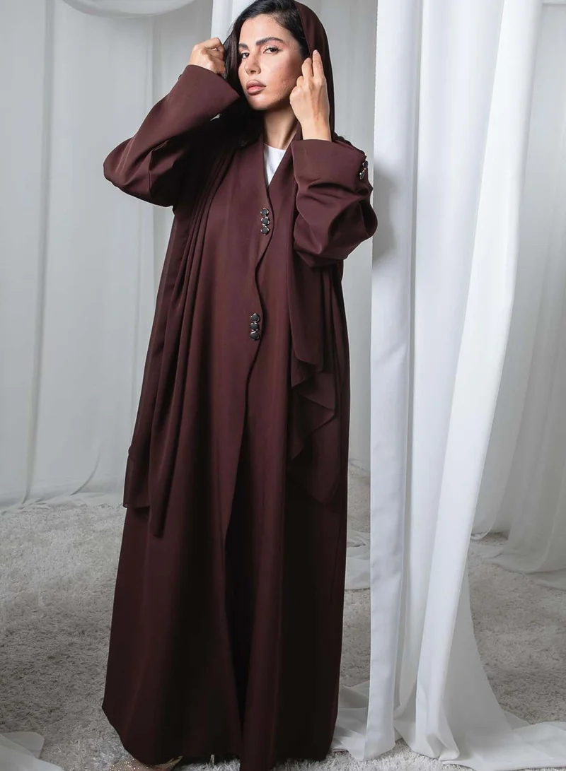 أم سكوير فاشن Chic Brown Elegance Abaya
