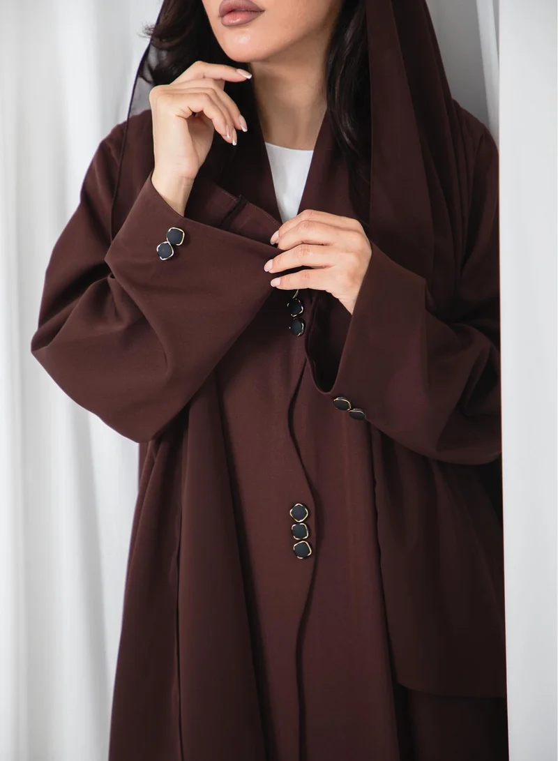 أم سكوير فاشن Chic Brown Elegance Abaya