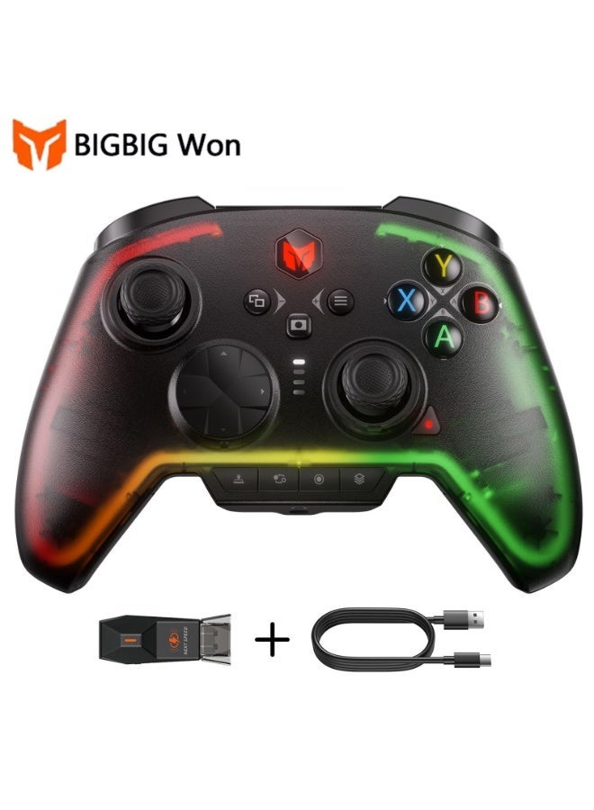 وحدة تحكم لاسلكية، Rainbow 2 Pro لوحدات تحكم الكمبيوتر الشخصي مع توجيه بالحركة، مشغلات هول، عصا تحكم ALPS، زر مخصص، وحدة تحكم ألعاب بمقبس صوت 3.5 ملم لأجهزة الكمبيوتر الشخصي التي تعمل بنظام ويندوز/أندرويد/آي أو إس/سويتش