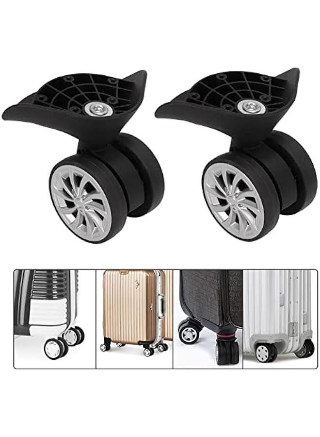 Black Rotator Luggage Wheel, Replacement Plastic Luggage Wheels with 2 Caster Wheels, Suitcase Wheels for Luggage Suitcase Trolley 360 Degree Rotation - Image 4