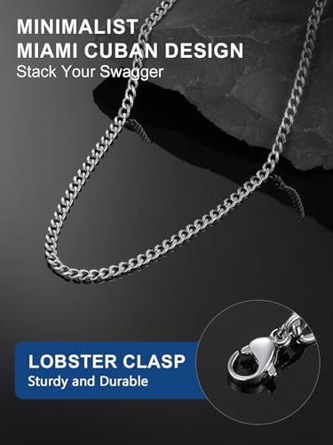 ChainsPro Stainless Chain Necklace for Men 24inch Curb Link Jewelry Mens Gifts - Image 3
