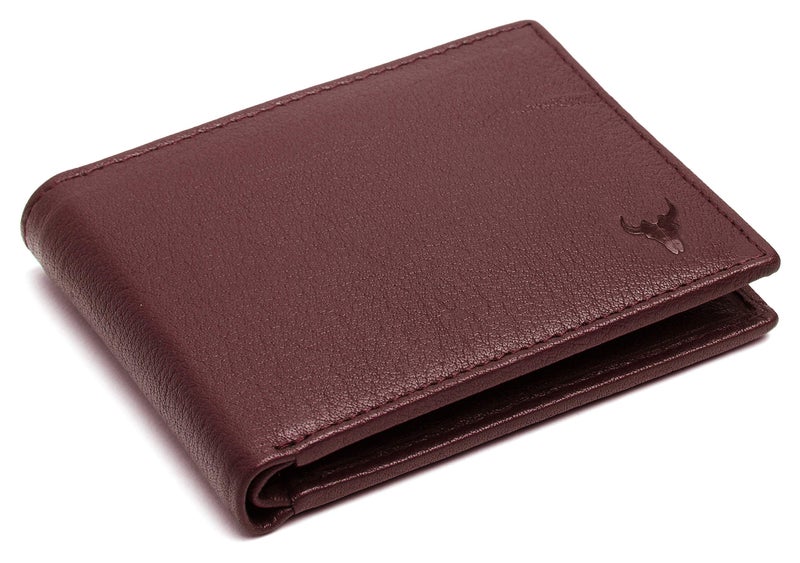 NAPA HIDE Leather Wallet for Men I Handcrafted I Credit/Debit Card Slots I 2 Currency Compartments I 2 Secret Compartments (Maroon) - Image 2